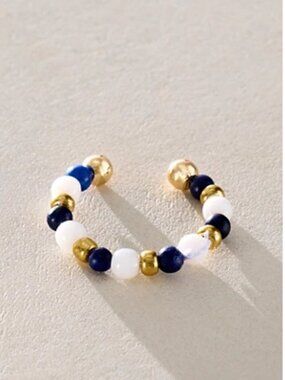 NWT Free People Seaglass Beaded Toe Ring in Blue
